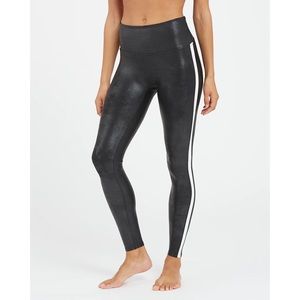 Spanx Faux Leather Side Stripe Leggings XS